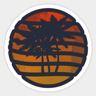 Palm Trees Cool Abstract Sunset Grunge Sticker